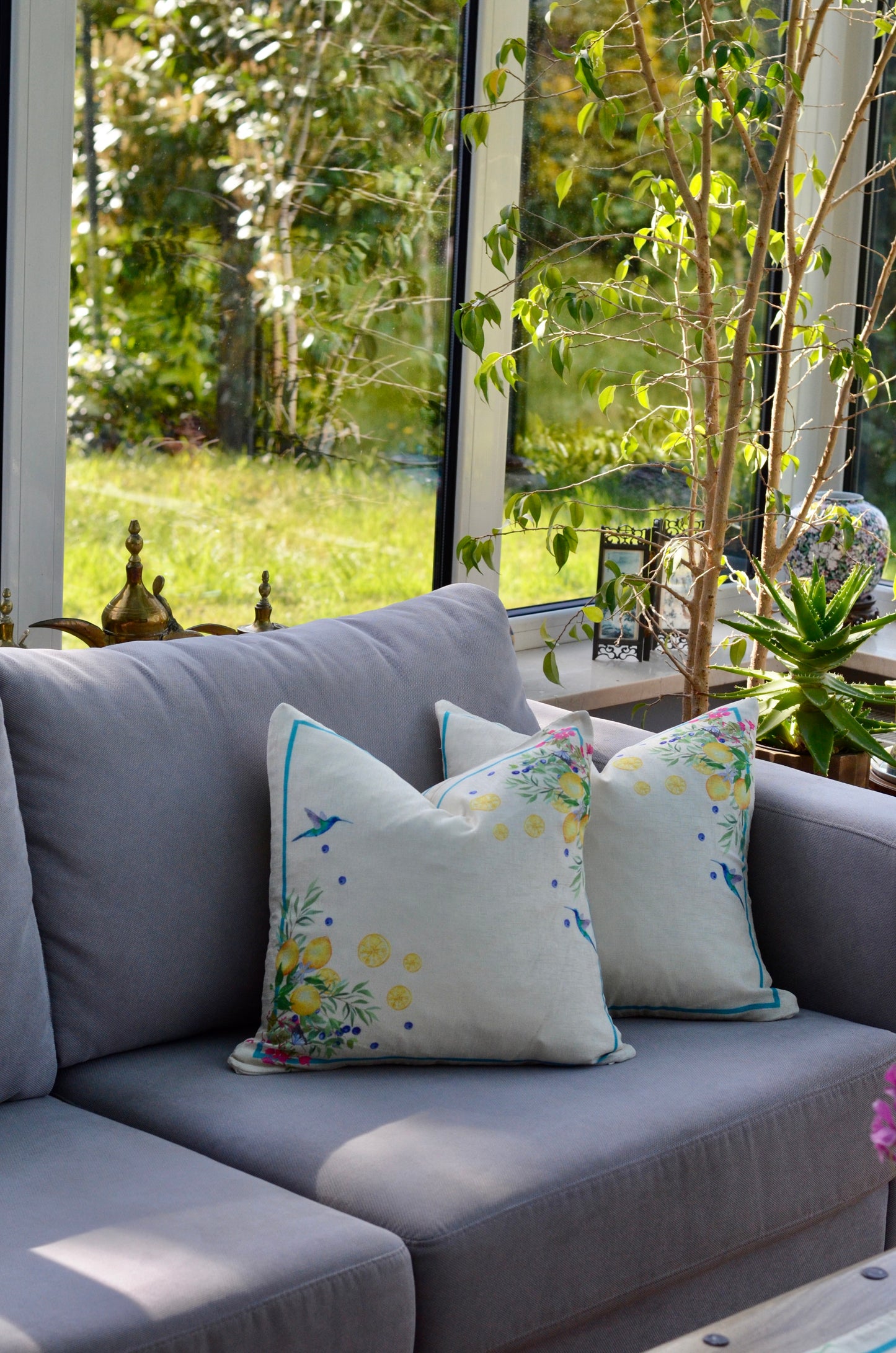 Lemon Riviera cushion cover
