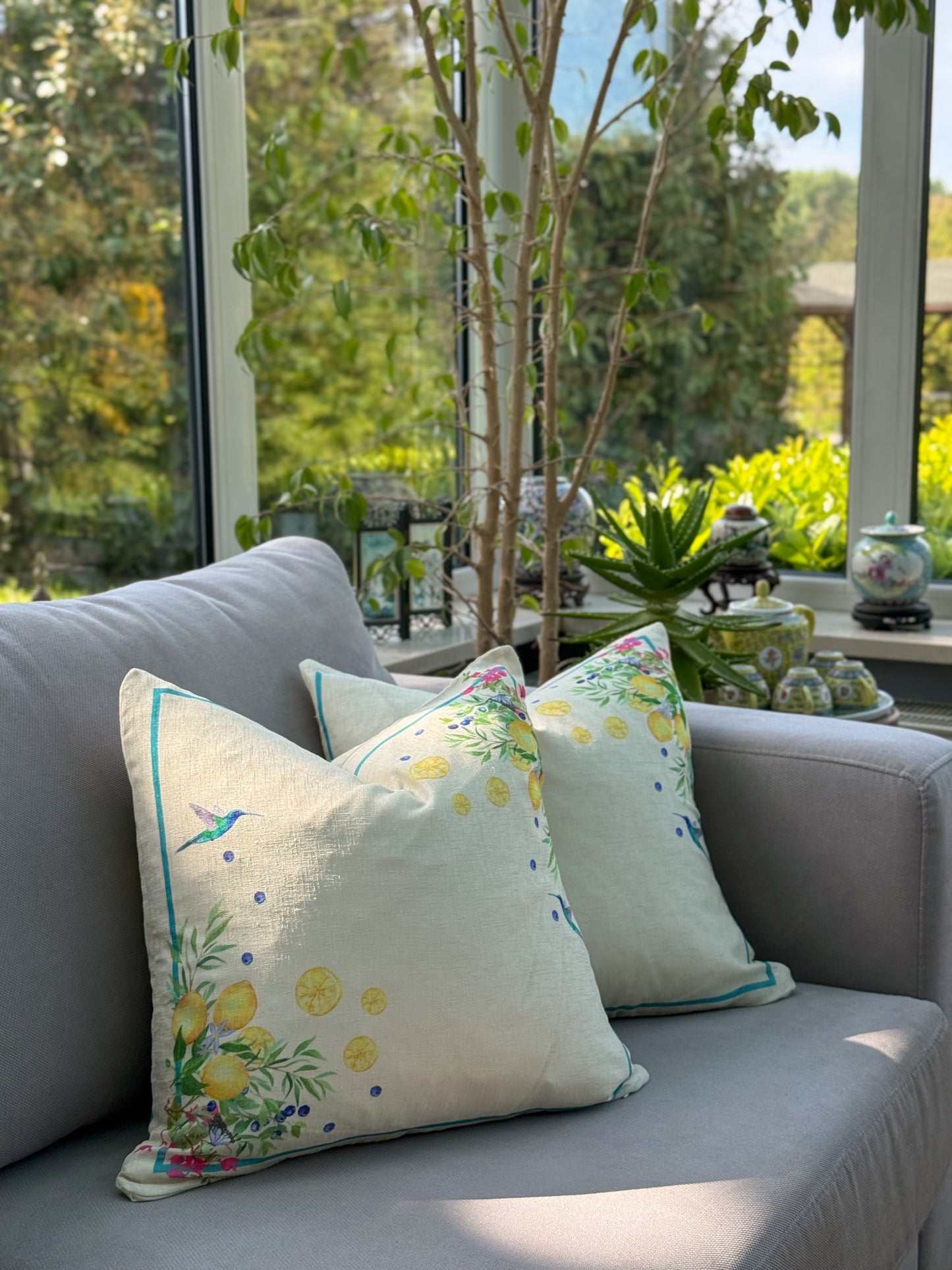 Lemon Riviera cushion cover
